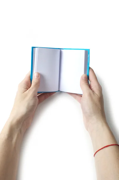 Ręka z notebookiem — Zdjęcie stockowe