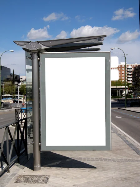 Bus Stop Billboard em branco — Fotografia de Stock