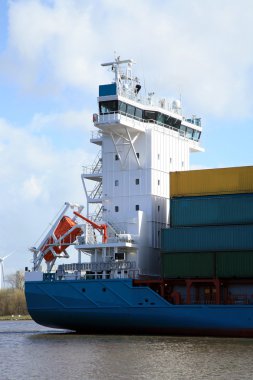 Ship with cargo on the Kiel Canal clipart
