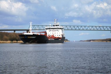 Oil tank on the Kiel Canal clipart