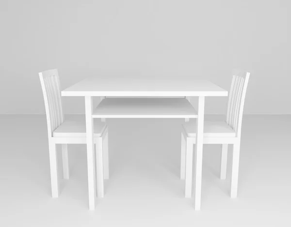 White table and chairs in room — Stock Photo, Image
