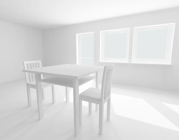 stock image White table and chairs in room