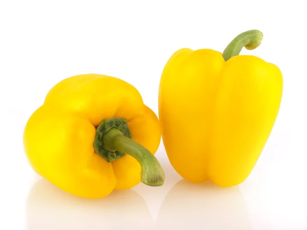Gelbe Paprika auf weißem Hintergrund Stockbild