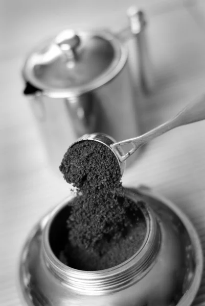 Coffee maker b&w. — Stock Photo, Image