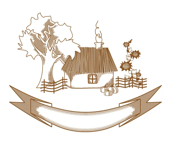 Maison de village — Image vectorielle