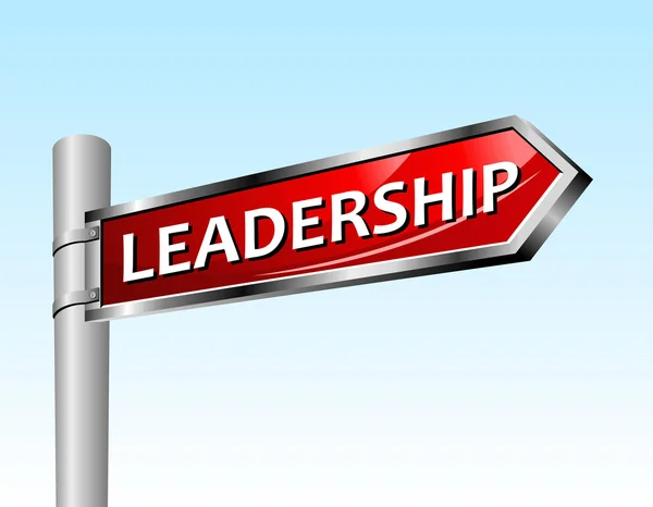 Flecha carretera señal de liderazgo — Vector de stock