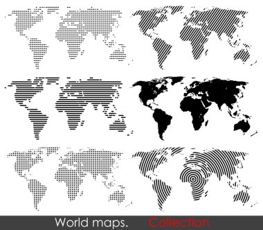 World map collection clipart