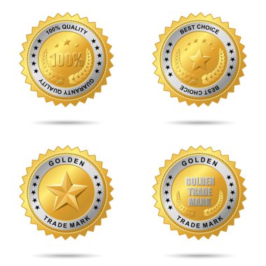 Set of best choice golden labels clipart