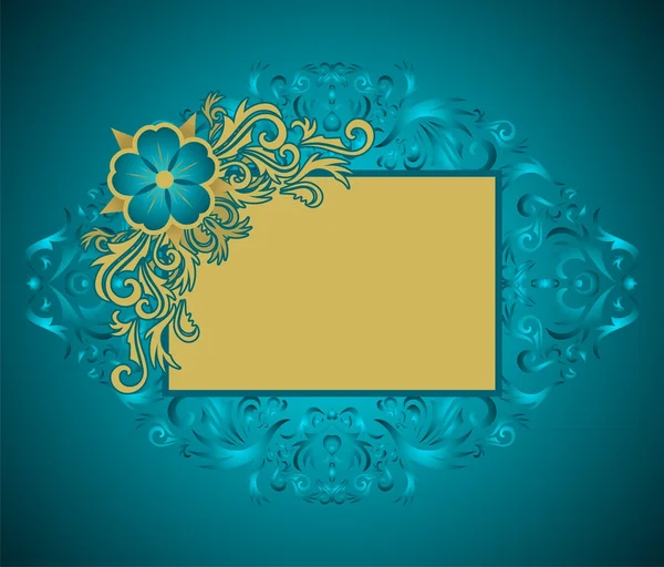 Gouden bloemen frame — Stockvector