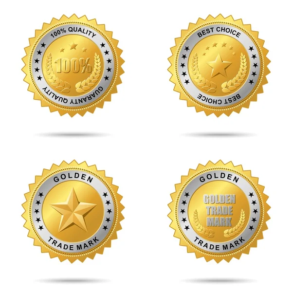 Set of best choice golden labels — Stock Vector