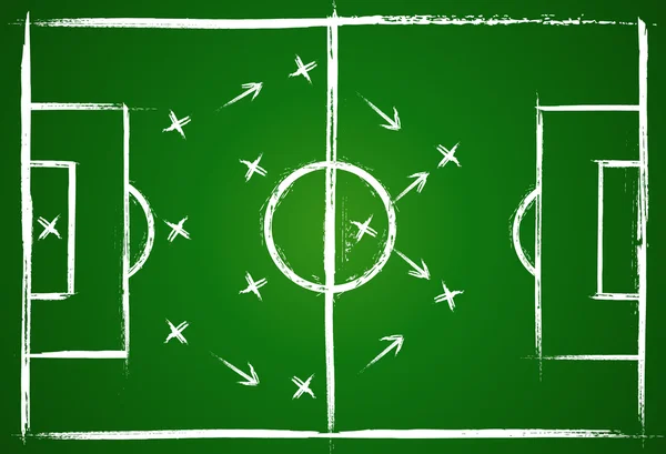 Stratégie de travail d'équipe de football — Image vectorielle