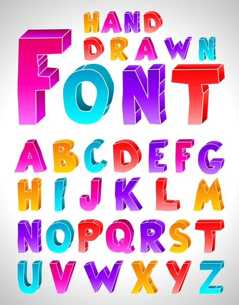 Elle çizilmiş vektörel yazı tipi. mektuplar — Stok Vektör