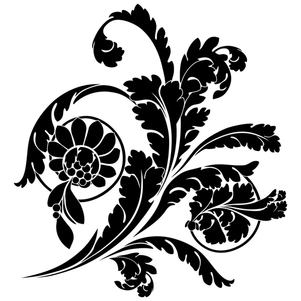 Swirls and flowers — Stock Vector