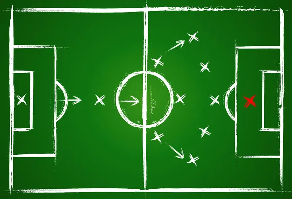 Football positions. Teamwork strategy — Stock Vector