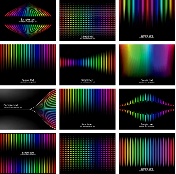 Abstrakte Regenbogenrinde Farbe Hintergrund Sammlung — Stockvektor