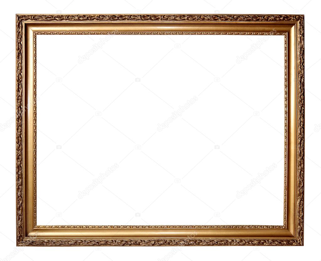 Gold frame with a decorative pattern