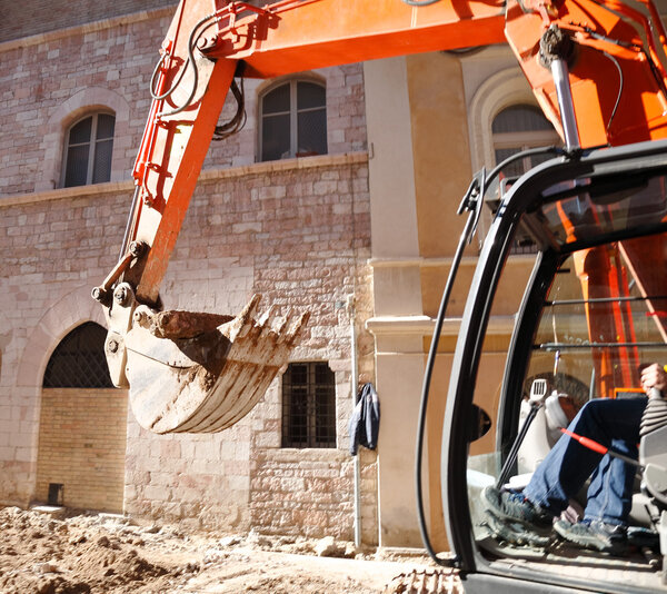 Large earth moving heavy equipment