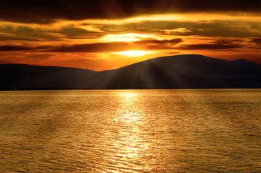 Sunset over Adriatic Sea clipart