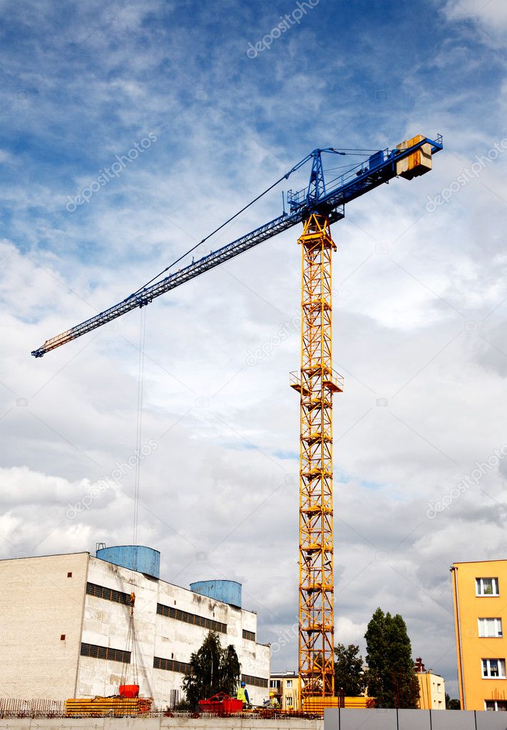 The crane on construction.