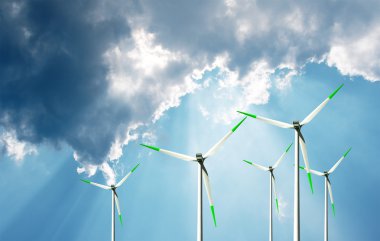 Wind power, eco energy clipart