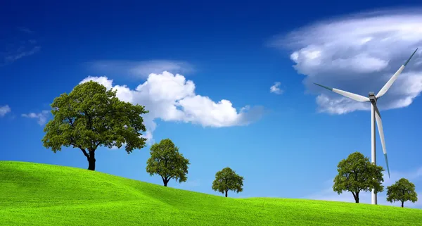 緑色のエコロジー パノラマ — ストック写真