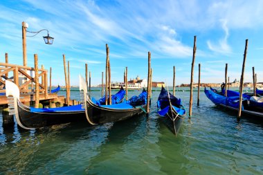 Gondolas at the Piazza San Marco clipart