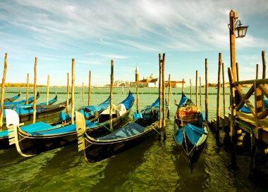 Gondola parking, Venice clipart