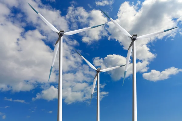 风力涡轮机，全球生态 — 图库照片