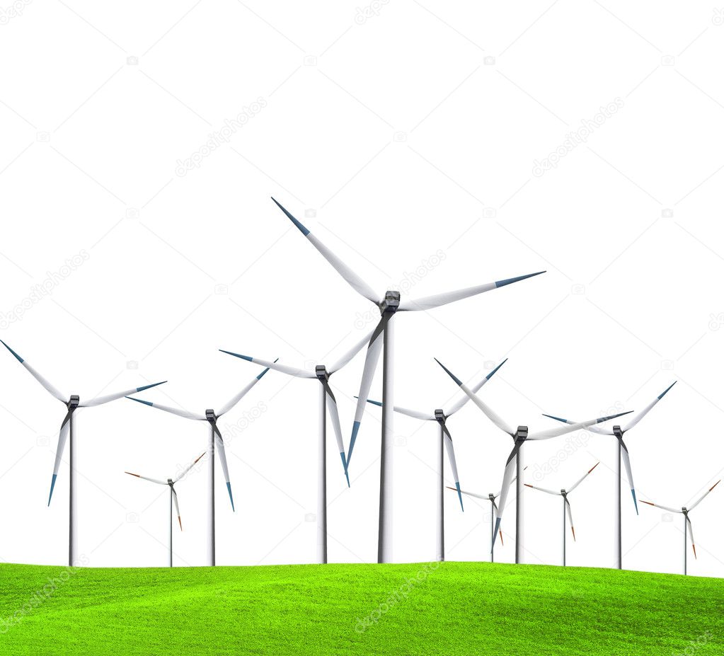 Isolated turbines on green field