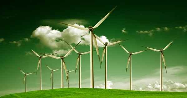 Rüzgar enerjisi, ekoloji — Stok fotoğraf