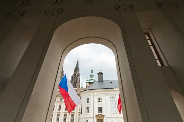 Výhled na katedrálu v Praze — Stock fotografie