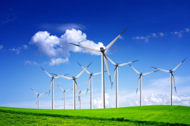 Wind turbines landscape clipart