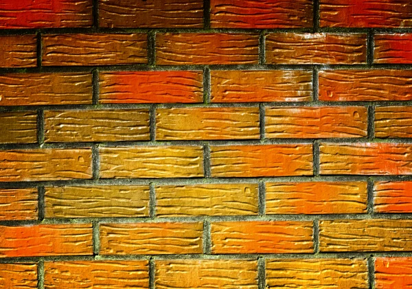 Vermelho parede de tijolo fundo — Fotografia de Stock
