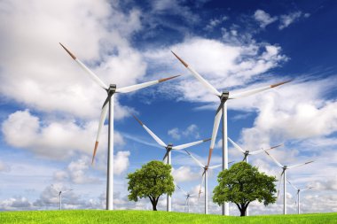 Ecology and wind power clipart