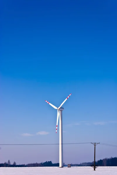 Turbinas Eólicas Campo Verde Fuente Alternativa Energía — Foto de Stock