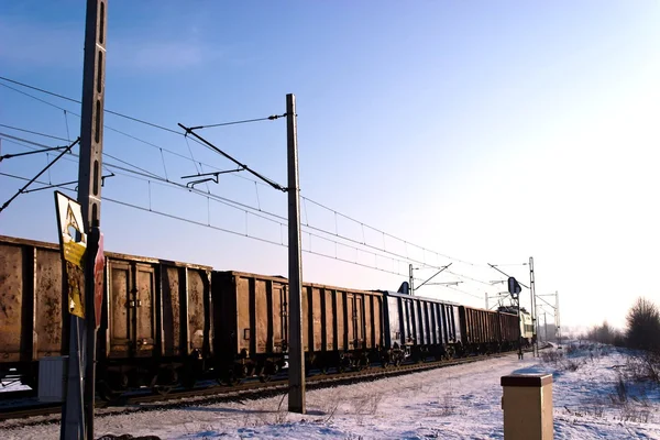 Вид Железнодорожные Пути Солнечный День — стоковое фото