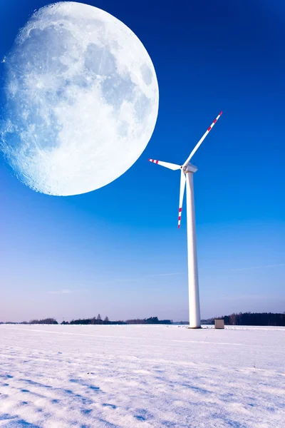 Вітрові Турбіни Зеленому Полі Альтернативне Джерело Енергії — стокове фото