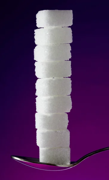 Cucchiaino e zucchero — Foto Stock