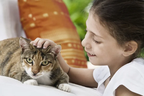 With cat — Stock Photo, Image