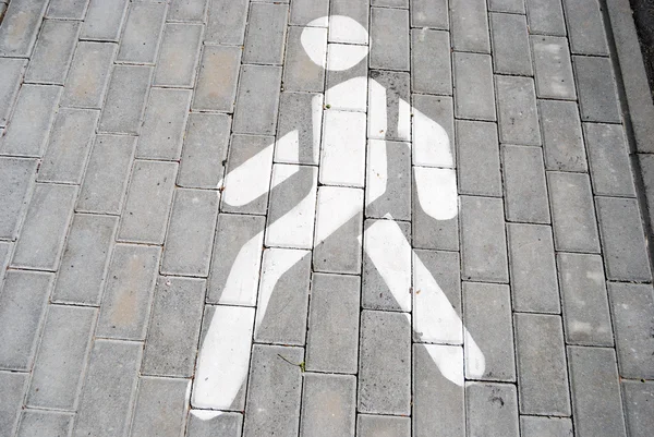 Drawing of a contour of the person on a tile — Stock Photo, Image