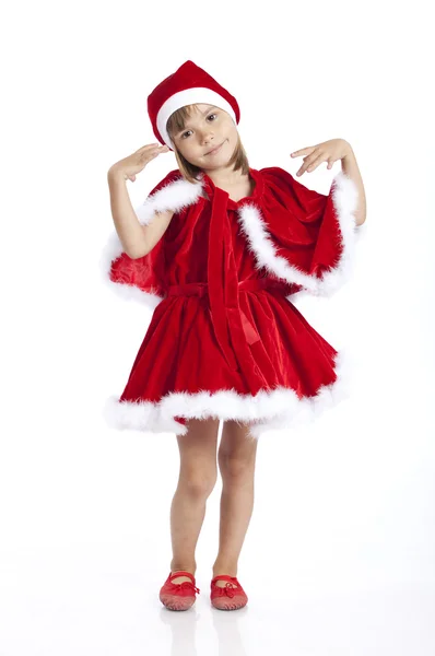 Santa's little helper flicka, bedårande 5 år gammal — Stockfoto