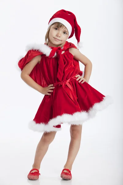Cute little Miss Santa, 5 years old girl — Stock Photo, Image