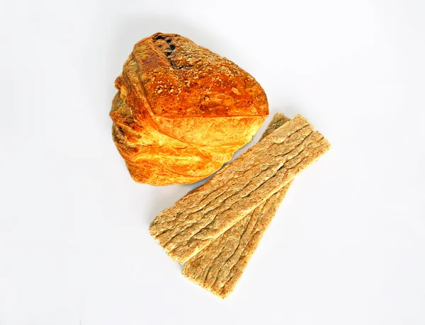 Булочка і сушений хліб — стокове фото