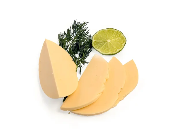 Cheese with dill and lime — Stock Photo, Image