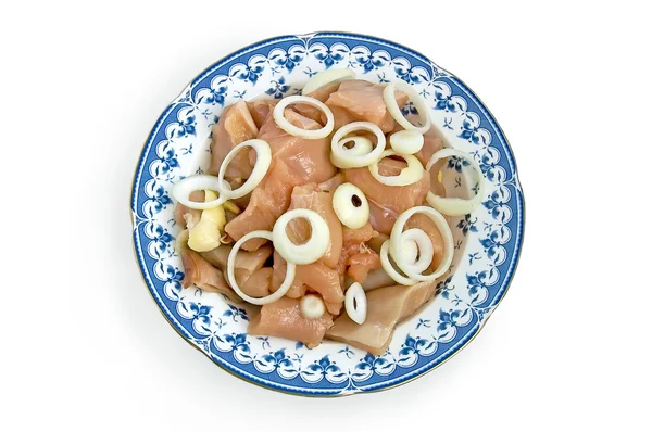 Chicken with onions — Stock Photo, Image