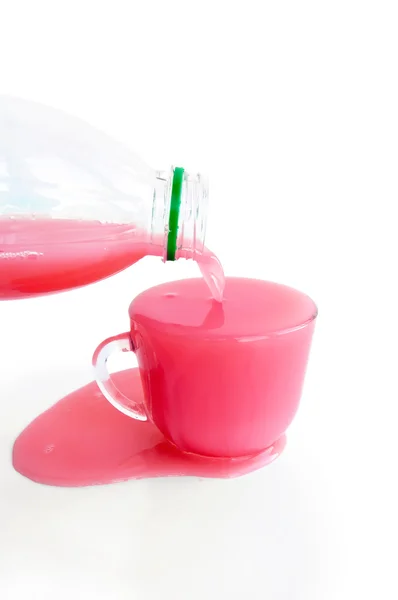 Roze melk te drinken — Stockfoto