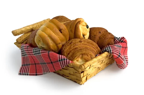 Cesta com pães — Fotografia de Stock