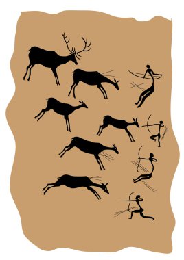 Rock paintings clipart