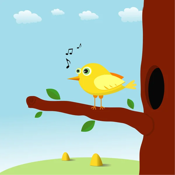 屋外鳥の歌 — ストックベクタ