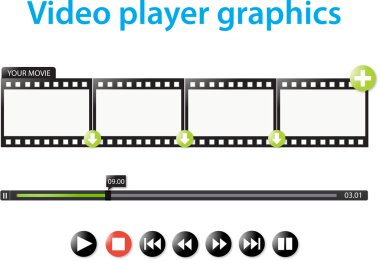 Video player graphics clipart